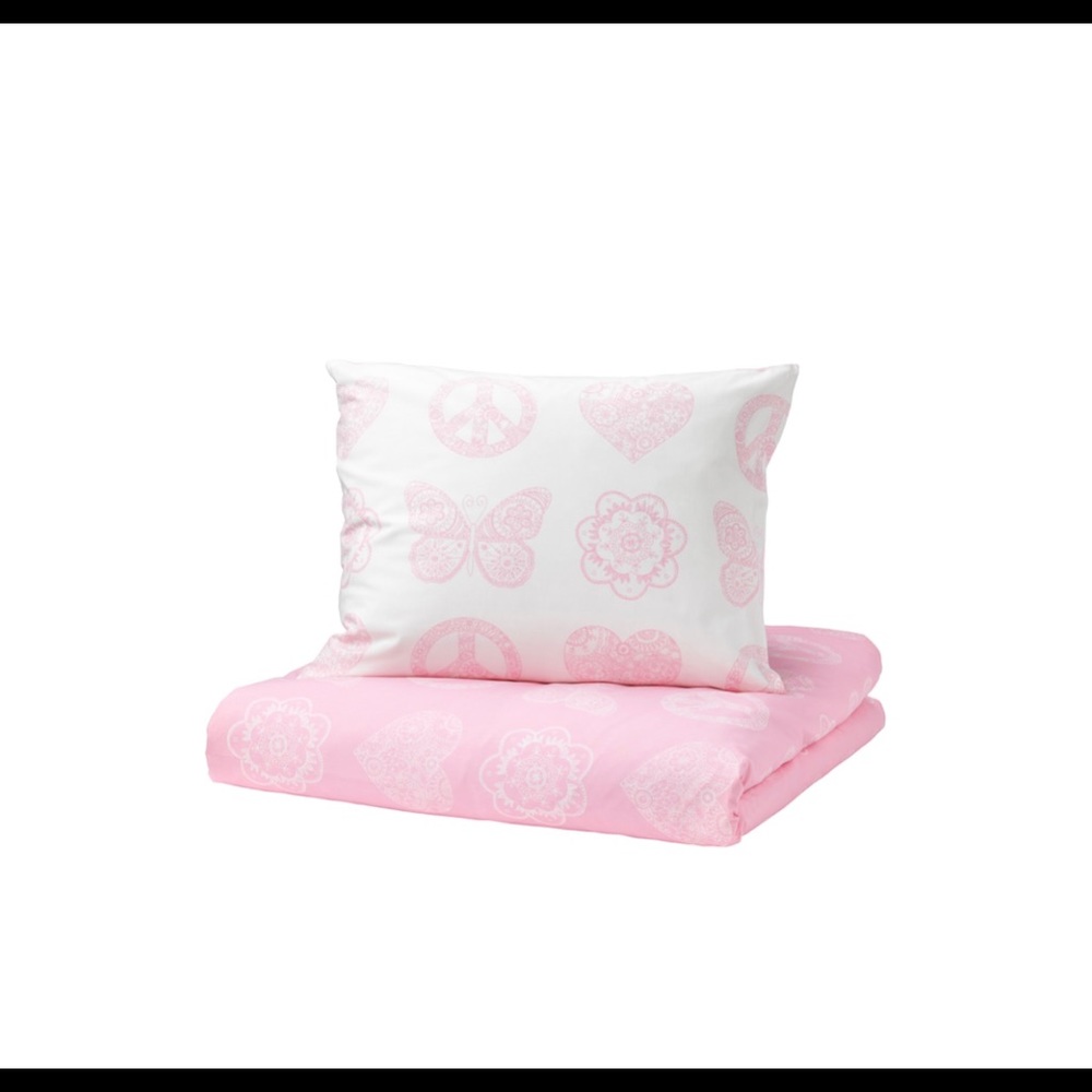 IKEA VANSKAPLIG SINGLE DUVET COVER KIDS PINK